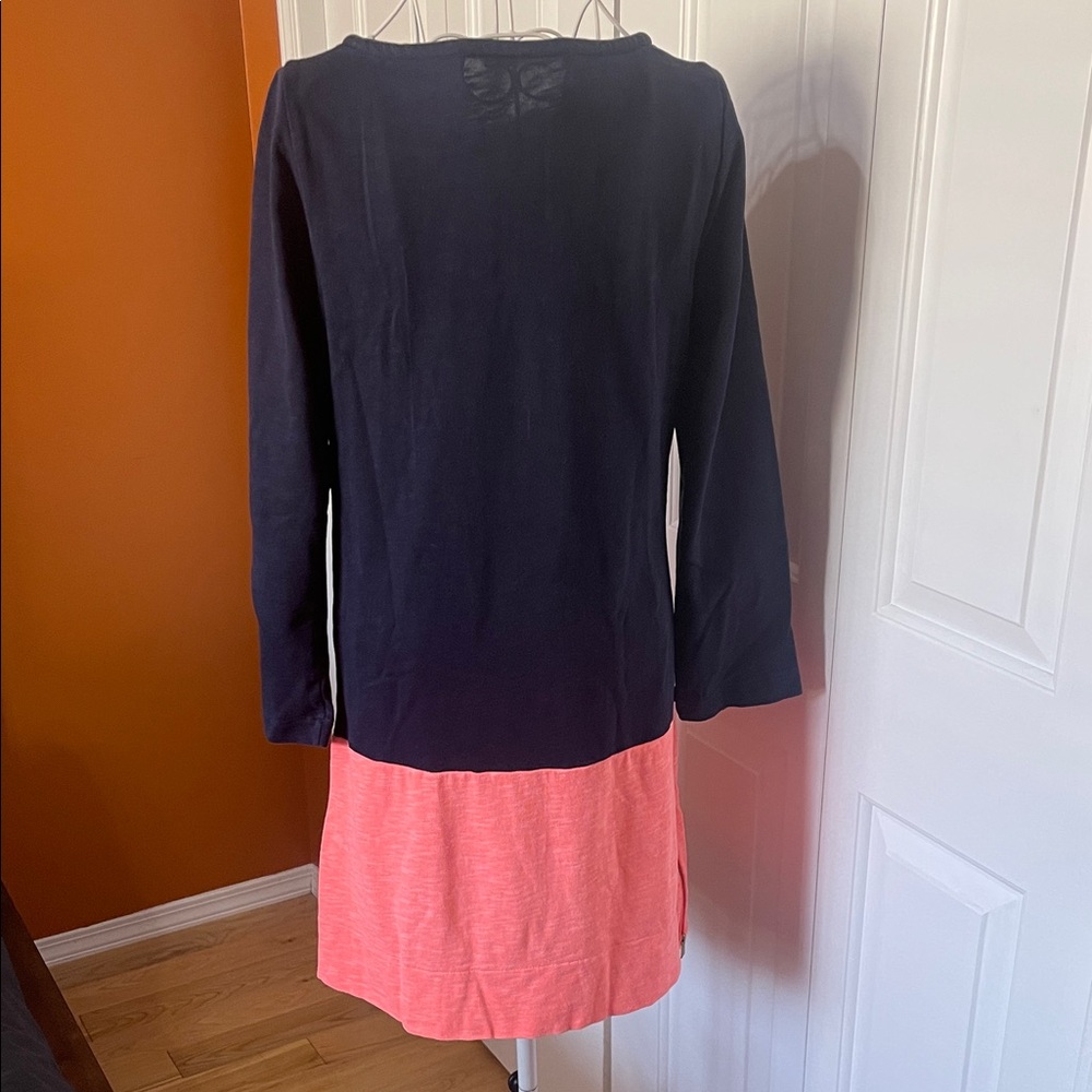 J.Crew Colorblock Dress Size S | Navy & Coral Long Sleeve Dress | Classic Spring - Picture 6 of 10